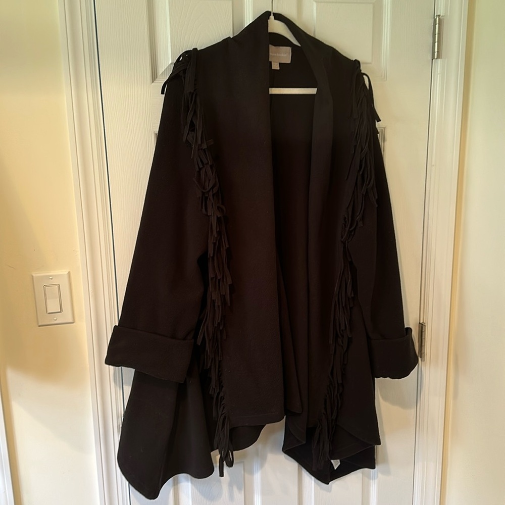 Woman Within Plus Size Fringed Fleece Jacket size 22/24